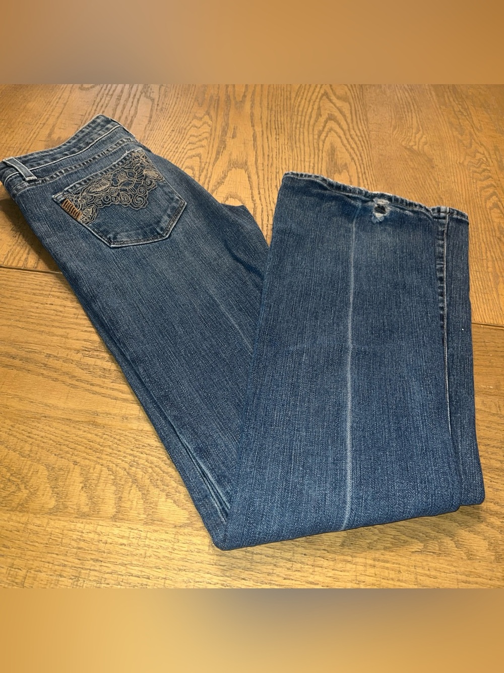 Vintage Paige Denim Blue Jeans Women’s Sz 28 Distressed Bootcut Pants